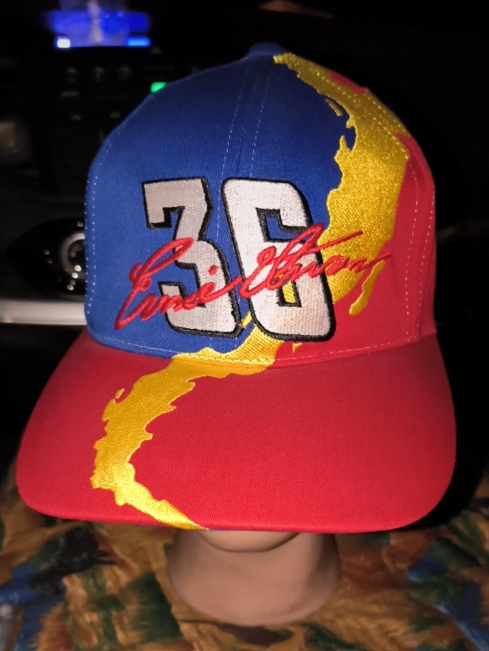 Vtg 1998 NASCAR Ernie Ivans#36 Skittles Racing Team Colorblock Snapback Cap Hat